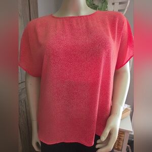 🌹Anne Klein Red Relaxed Short Sleeve Blouse
